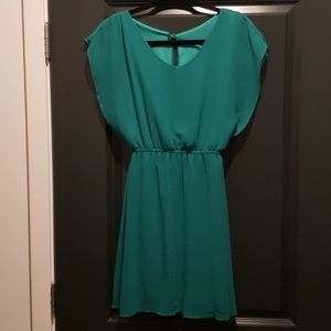 Green chiffon dress